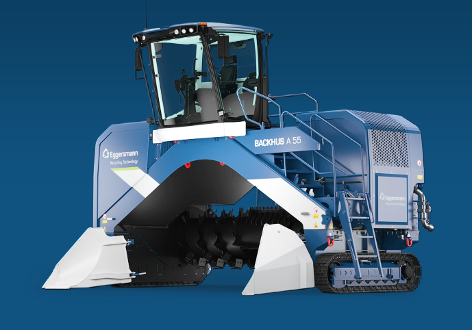 BACKHUS compost turner operating at a project site
